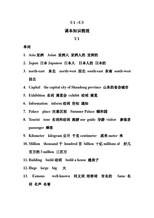 牛津上海版6B第一到第五单元知识梳理