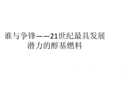 谁与争锋——21世纪最具发展潜力的醇基燃料