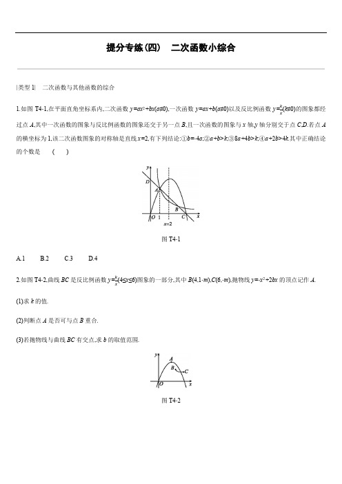 2019中考数学(湘教版)总复习提分专练04二次函数小综合