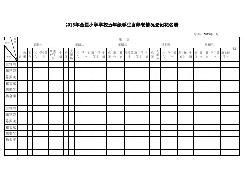 营养餐登记册