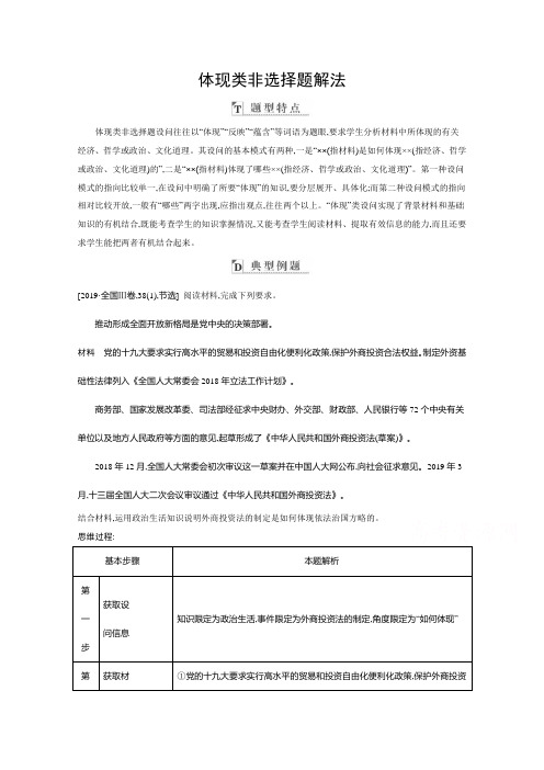 2021新高考政治一轮复习讲义：第二部分第三单元 发展社会主义民主政治 体现类非选择题解法(含解析)