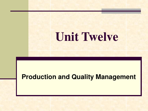 商务英语阅读_Unit 12产品与质量管理