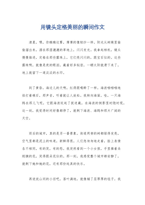 用镜头定格美丽的瞬间作文