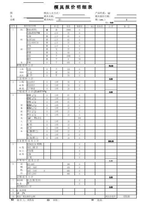 模具报价单