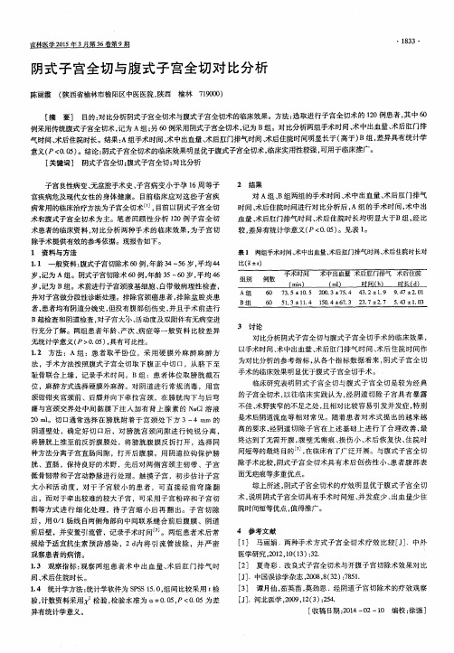 阴式子宫全切与腹式子宫全切对比分析