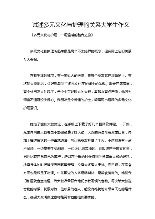 试述多元文化与护理的关系大学生作文