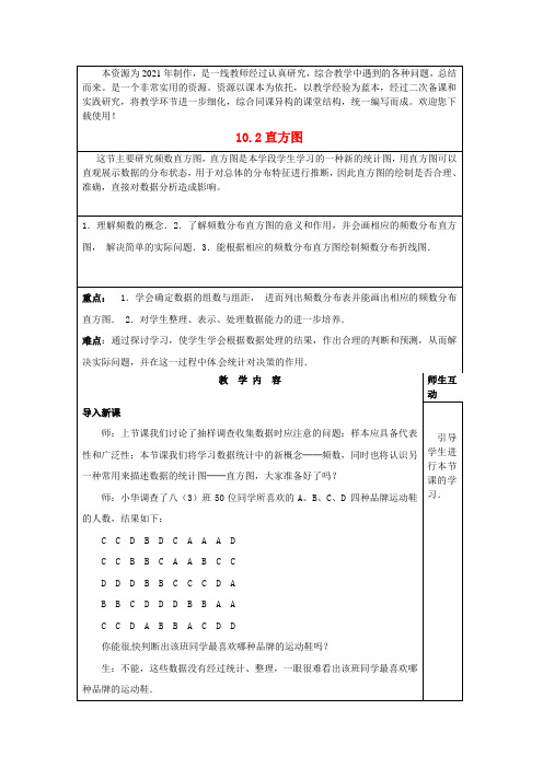 高效课堂精品《直方图》省优精品教案