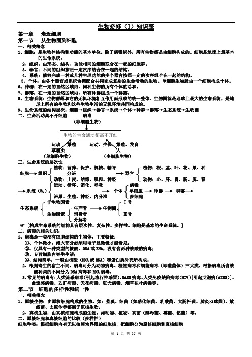 高中生物必修1-3基础知识点汇总