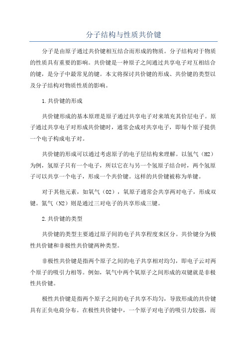 分子结构与性质共价键