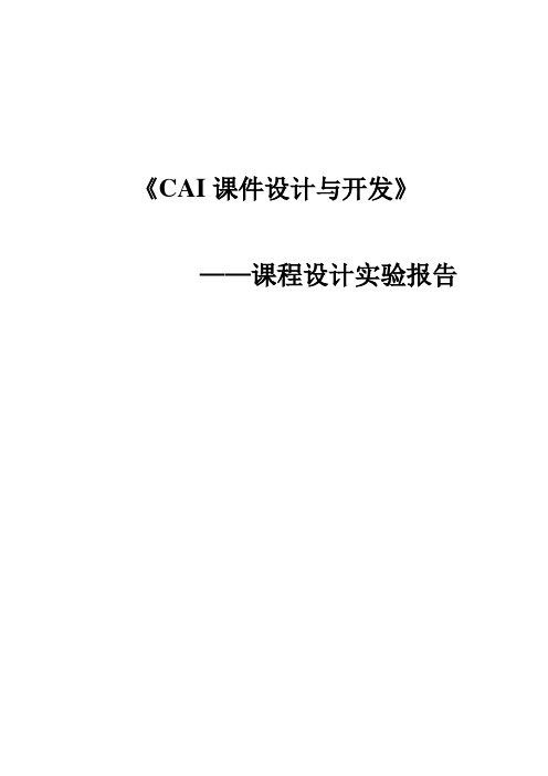 CAI 实验报告