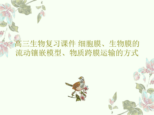 高三生物复习课件 细胞膜、生物膜的流动镶嵌模型、物质跨膜运输的方式共47页文档