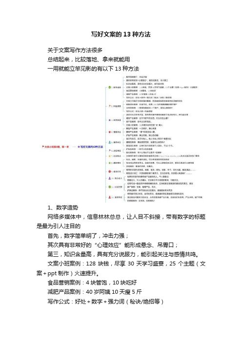 写好文案的13种方法