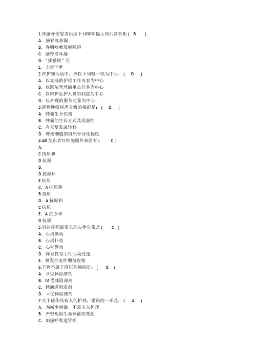 2015年护理资格技能：颅脑外伤患者出现提示颅后窝骨折解析