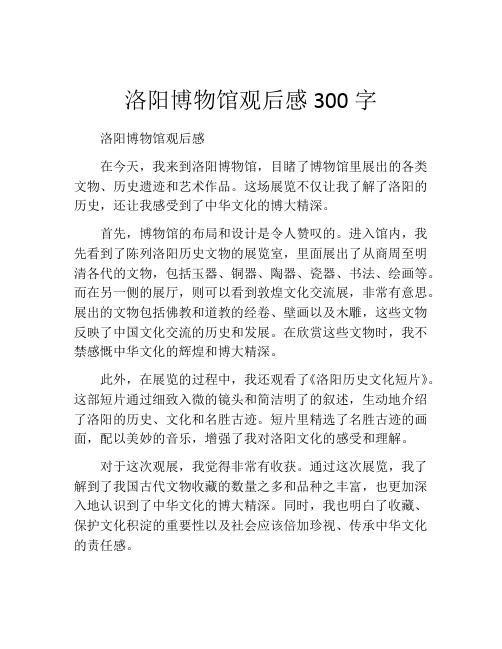 洛阳博物馆观后感300字