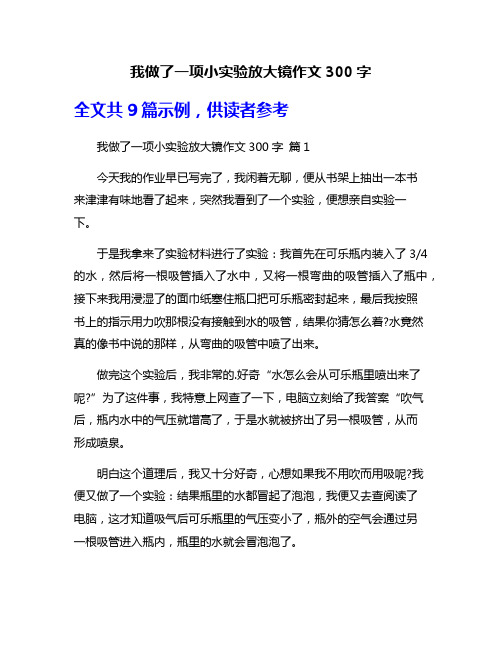 我做了一项小实验放大镜作文300字