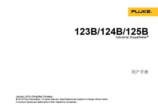 Fluke 123B 124B 125B 工业示波器用户手册说明书