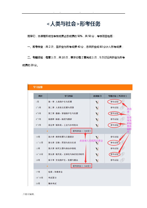 人类与社会_国开学习网形考作业流程与答案