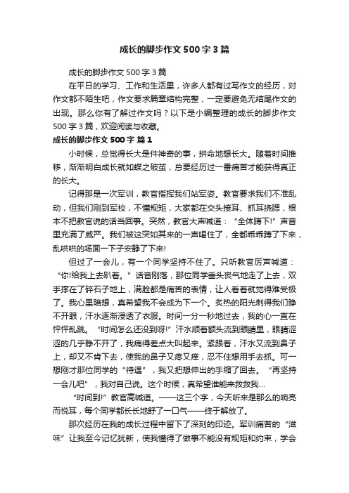 成长的脚步作文500字3篇