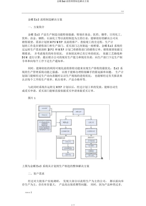 金蝶EAS流程纲要制造解决方案