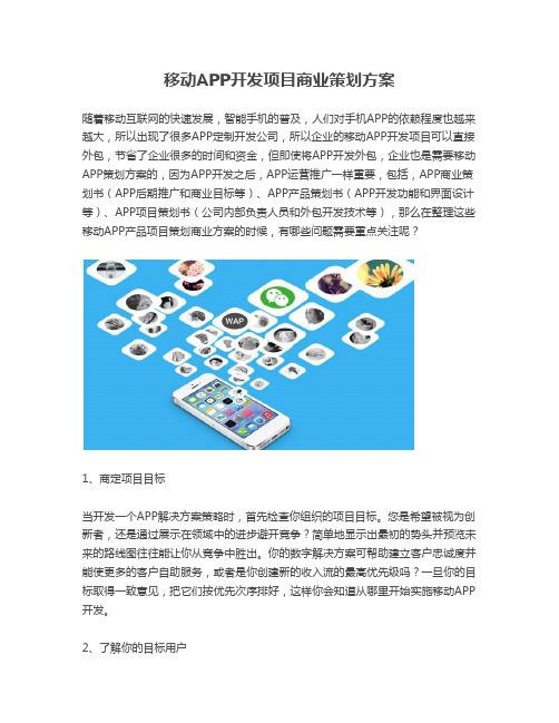 移动APP开发项目商业策划方案