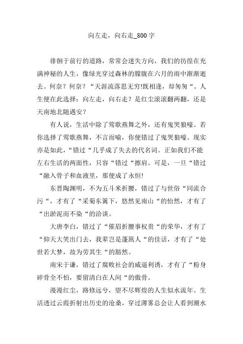 向左走,向右走_800字