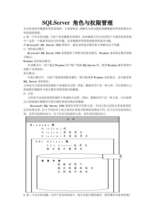 SQLServer 角色与权限管理