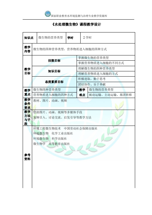 微生物的营养类型教学设计(精)