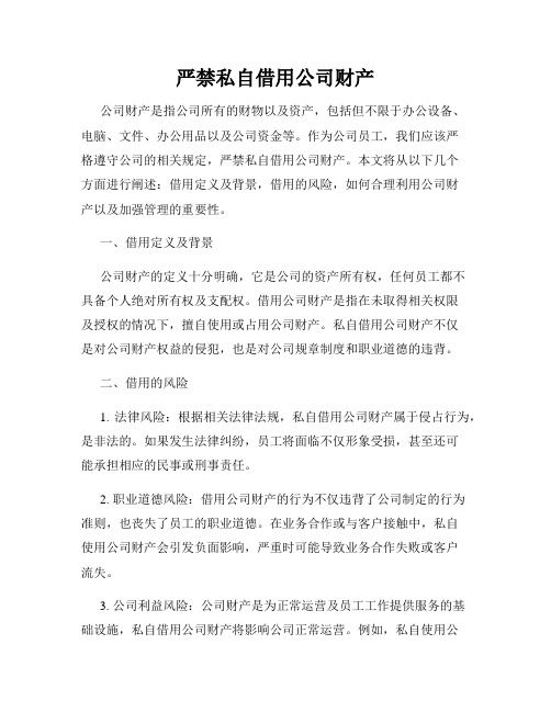 严禁私自借用公司财产