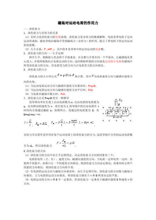 磁场对运动电荷的运动