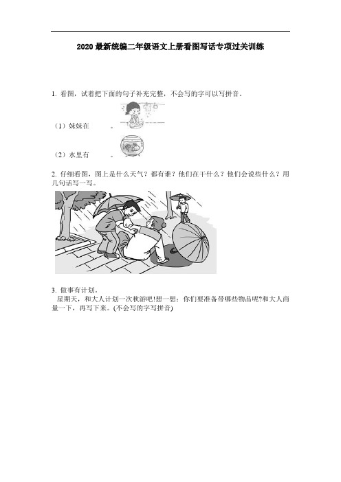 2020最新统编二年级语文上册看图写话专项过关训练