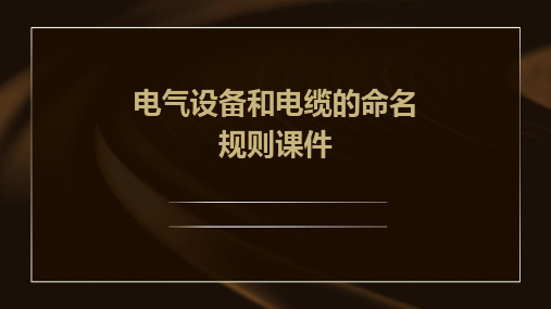 电气设备和电缆的命名规则课件