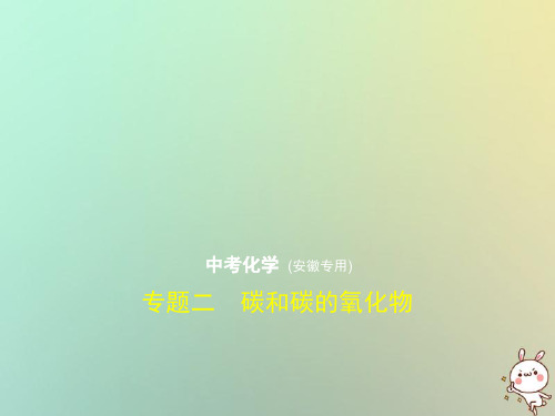 (安徽专用)2019年中考化学复习 专题二 碳和碳的氧化物(试卷部分)课件