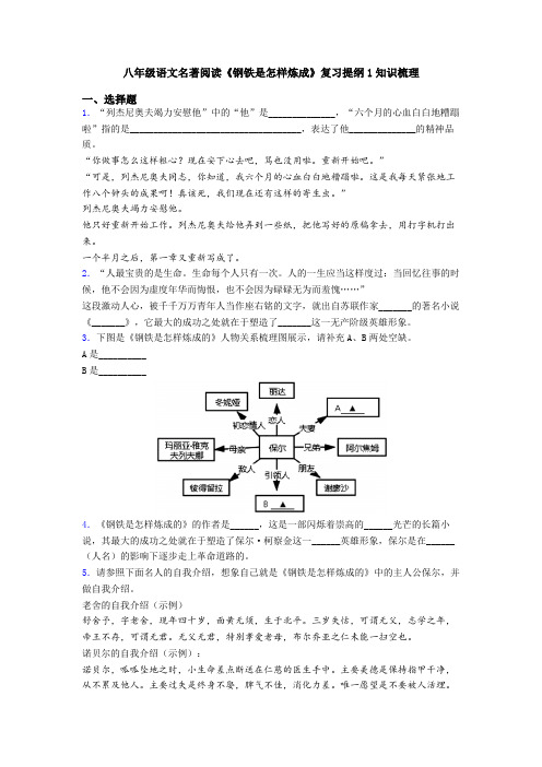 八年级语文名著阅读《钢铁是怎样炼成》复习提纲1知识梳理