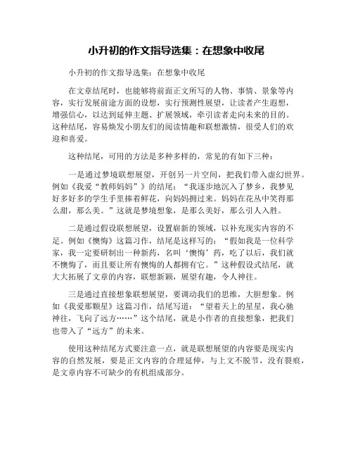 小升初的作文指导选集：在想象中收尾