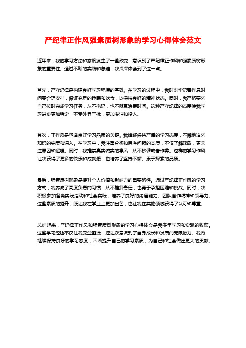 严纪律正作风强素质树形象的学习心得体会范文 (2)