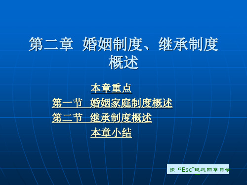 第二章 婚姻制度、继承制度概述