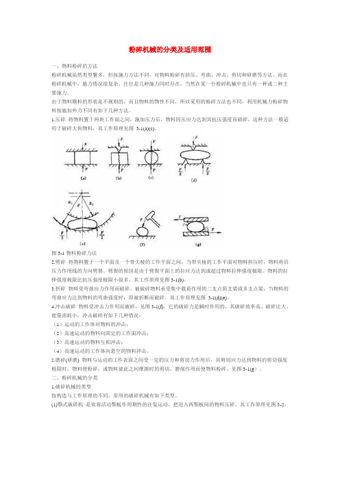 粉碎机械的分类及适用范围