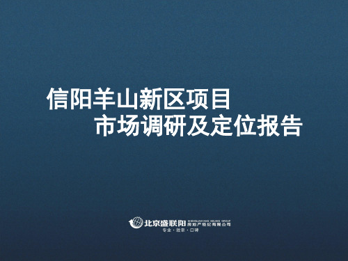 信阳羊山新区项目市场调研及定位报告