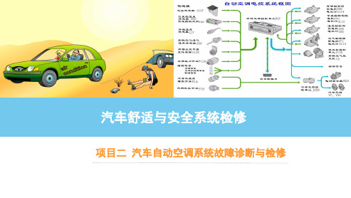 项目二 汽车自动空调系统故障诊断与检修 任务实施 《汽车舒适与安全系统检修》教学课件初