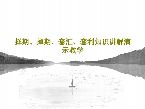 择期、掉期、套汇、套利知识讲解演示教学PPT文档共48页