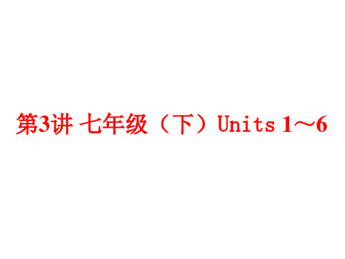 (人教版)中考英语总复习夯实基础：(七下U1-U6)