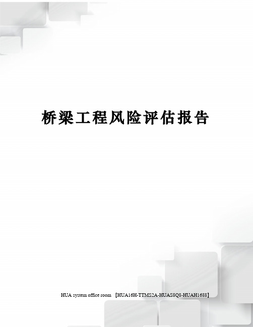 桥梁工程风险评估报告定稿版