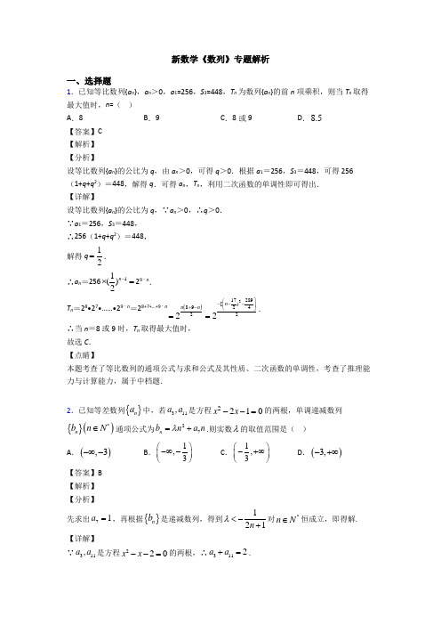 高考数学压轴专题新备战高考《数列》易错题汇编及答案解析