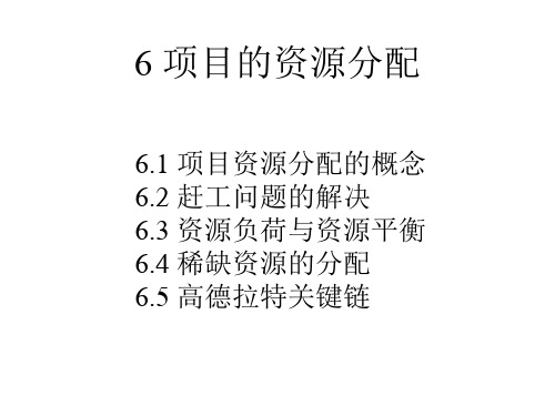 6 项目的资源分配课件