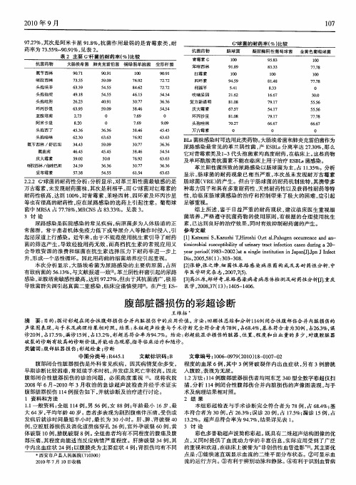 腹部脏器损伤的彩超诊断