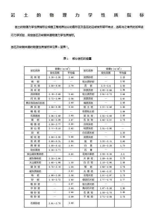 岩土的物理力学性质参数