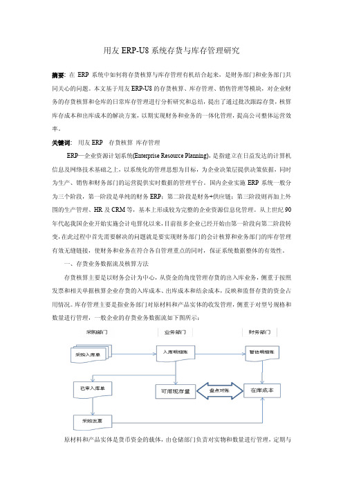 用友ERP-U8系统存货与库存管理研究