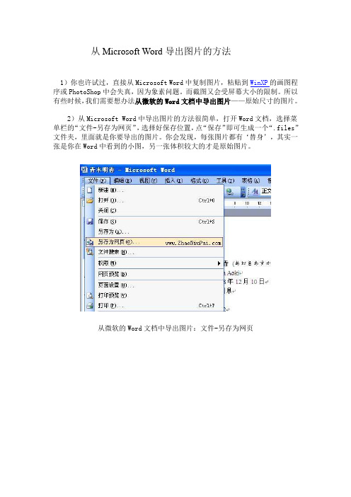 从Microsoft Word导出图片的方法