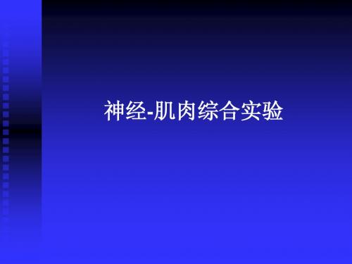 动物生理学实验 神经肌肉