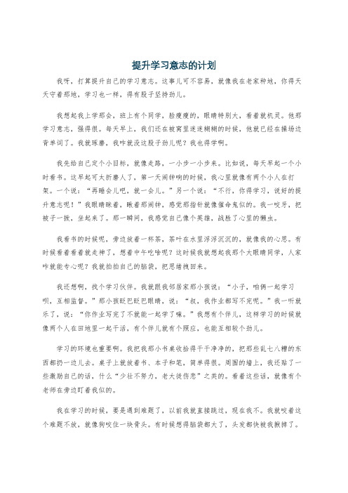 提升学习意志的计划